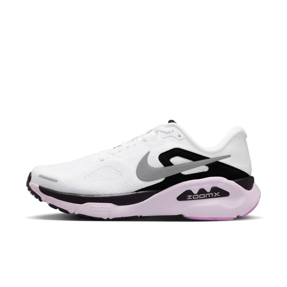NEW NIKE women's structure plus road running shoes in white/metallic silver-blac